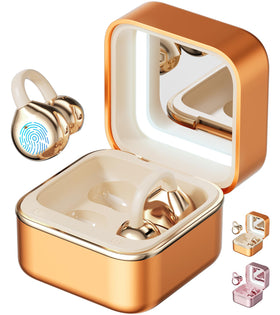 Jacuate clip-on earbuds open-ear design for comfortable all-day listening.