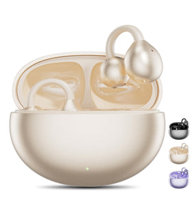Jacuate front packaging showing earbuds and case, highlights portability and battery life