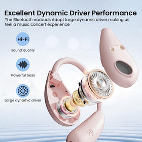 Jacuate Open Ear Earbuds Bluetooth 5.4 for low-latency wireless listening