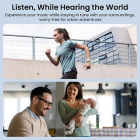 Jacuate Open Ear Earbuds IPX4 waterproof for rain and sweat