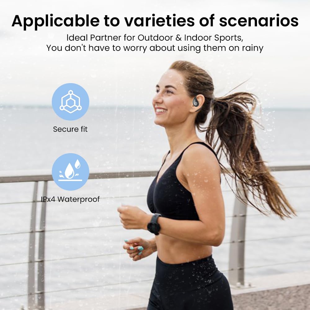 Jacuate Open Ear Earbuds touch controls for easy playback and calls