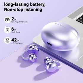 Jacuate earbuds in hand for size comparison, lightweight 3.5g design benefit