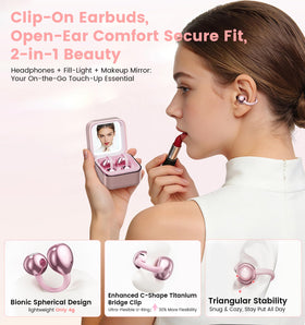 Jacuate titanium-bridge-clip secures a stable fit over glasses.