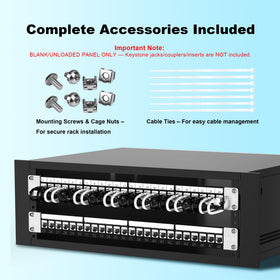Jadaol 19-inch wall-mount ready patch panel back view showing mounting compatibility.