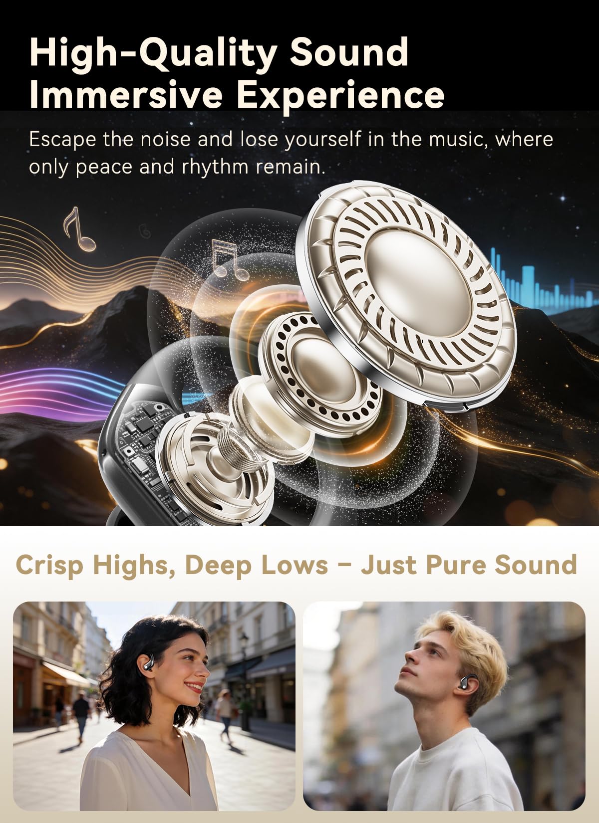 jaddsa IPX7 waterproof earbuds withstand sweat and rain
