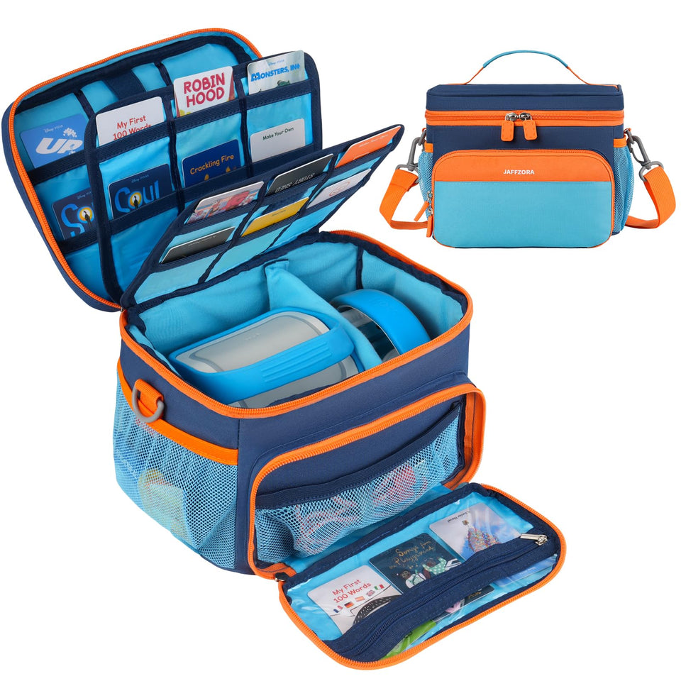 Jaffzora Yoto 3rd-gen blue carrying case ready for travel and accessories
