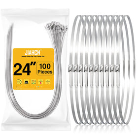 JIAHCN 24-inch metal zip tie for robust outdoor binding.