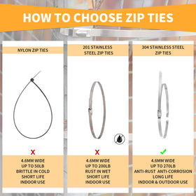 JIAHCN anti-corrosion stainless ties bundled for heavy-duty repairs.