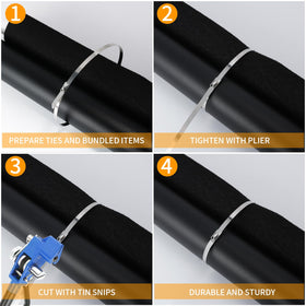 JIAHCN multi-purpose metal zip ties for cables and pipes.