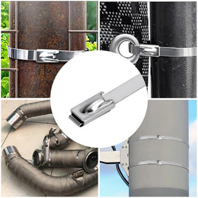 JIAHCN stainless steel zip-tie tightener demonstrated for secure fastenings.