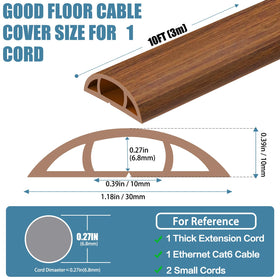 JAHOMFAI 10ft cable hider guides wires along the floor for safe passage.