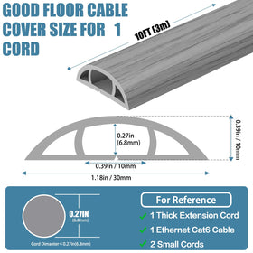 JAHOMFAI cable floor cover with self-adhesive backing, easy to apply.