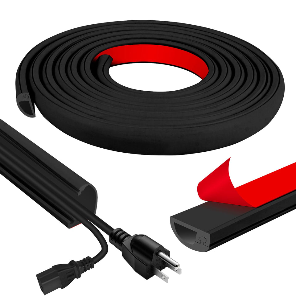 JAHOMFAI cord cover on wall with adhesive backing conceals cables neatly.
