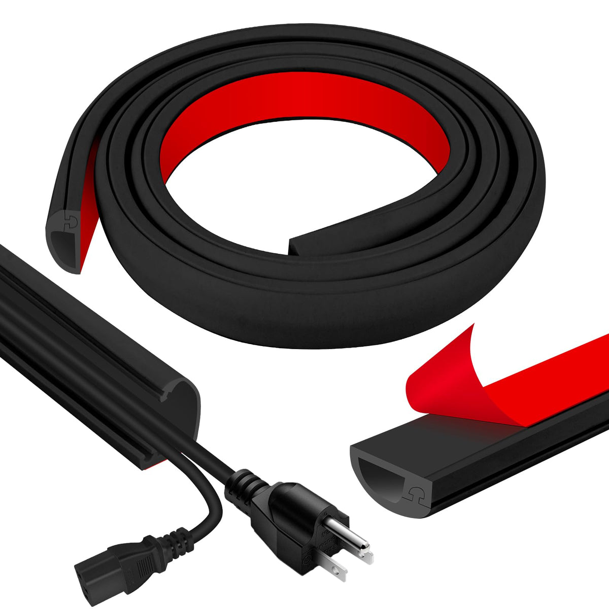 JAHOMFAI cord wall cover 39in neatly conceals wall cables for a clean look.