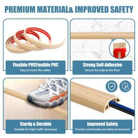 JAHOMFAI curved-surface cable hider minimizes trips and enhances indoor safety.