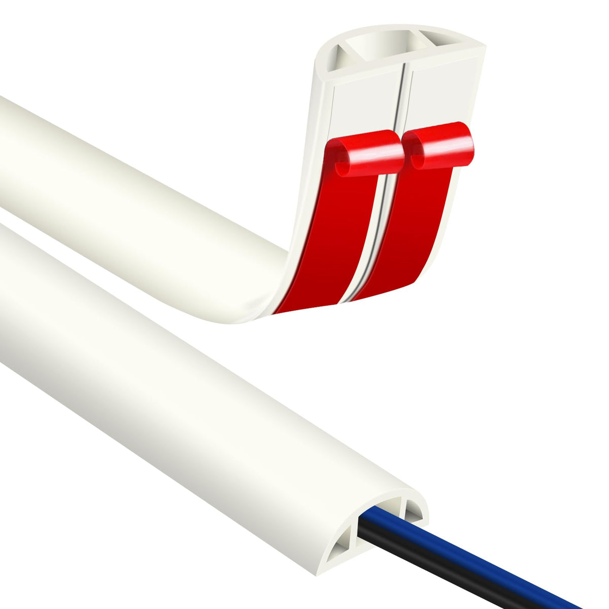 JAHOMFAI floor cord cover 10ft with self-adhesive for organized cables