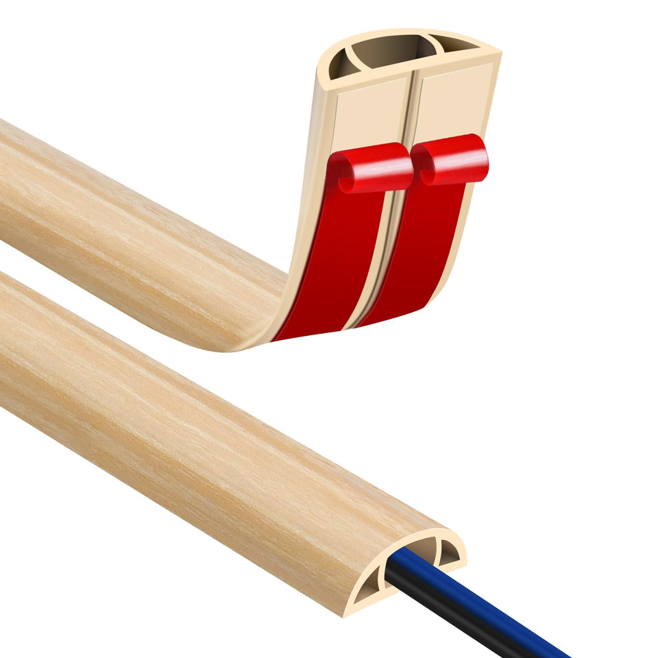 JAHOMFAI floor cord cover 10ft provides neat cable management for home and office spaces.