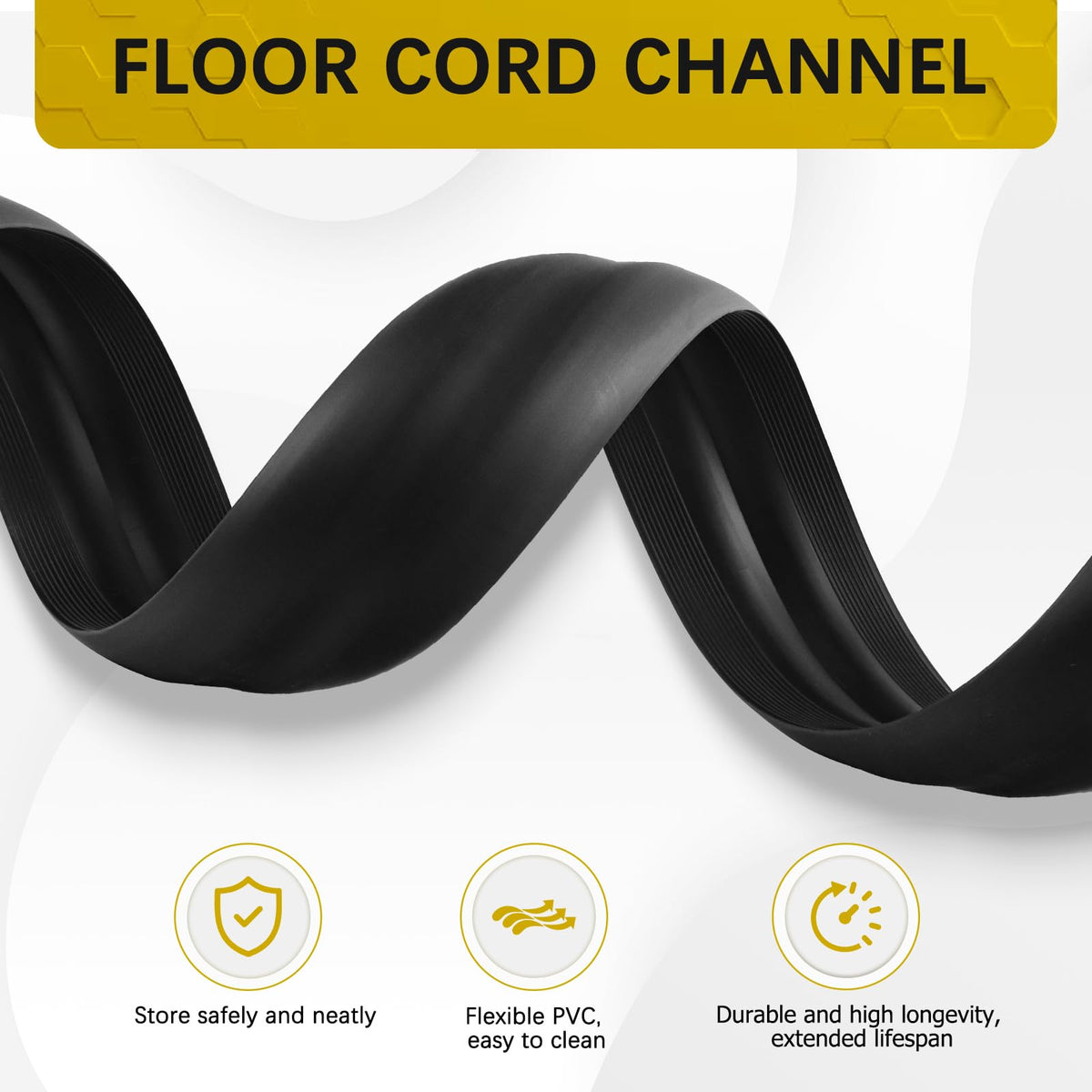 JAHOMFAI floor cord cover with slit-back installation for quick setup