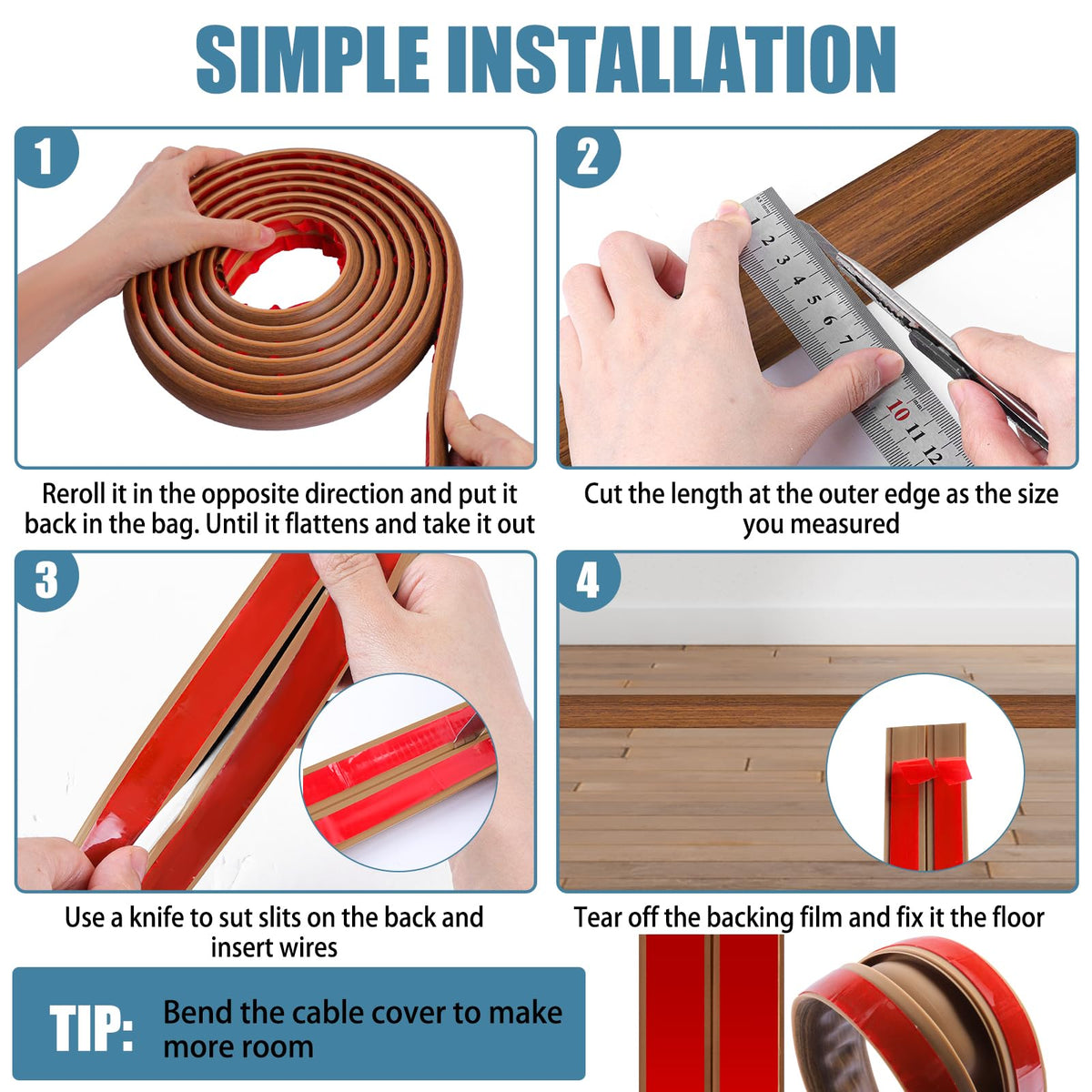 JAHOMFAI pet-safe cable protector shields wires from pets and wear.