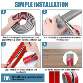 JAHOMFAI protective floor cable cover protecting cords from daily wear.