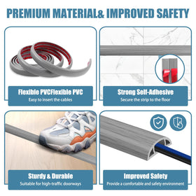 JAHOMFAI PVC floor cord hider shows flexible, durable construction.
