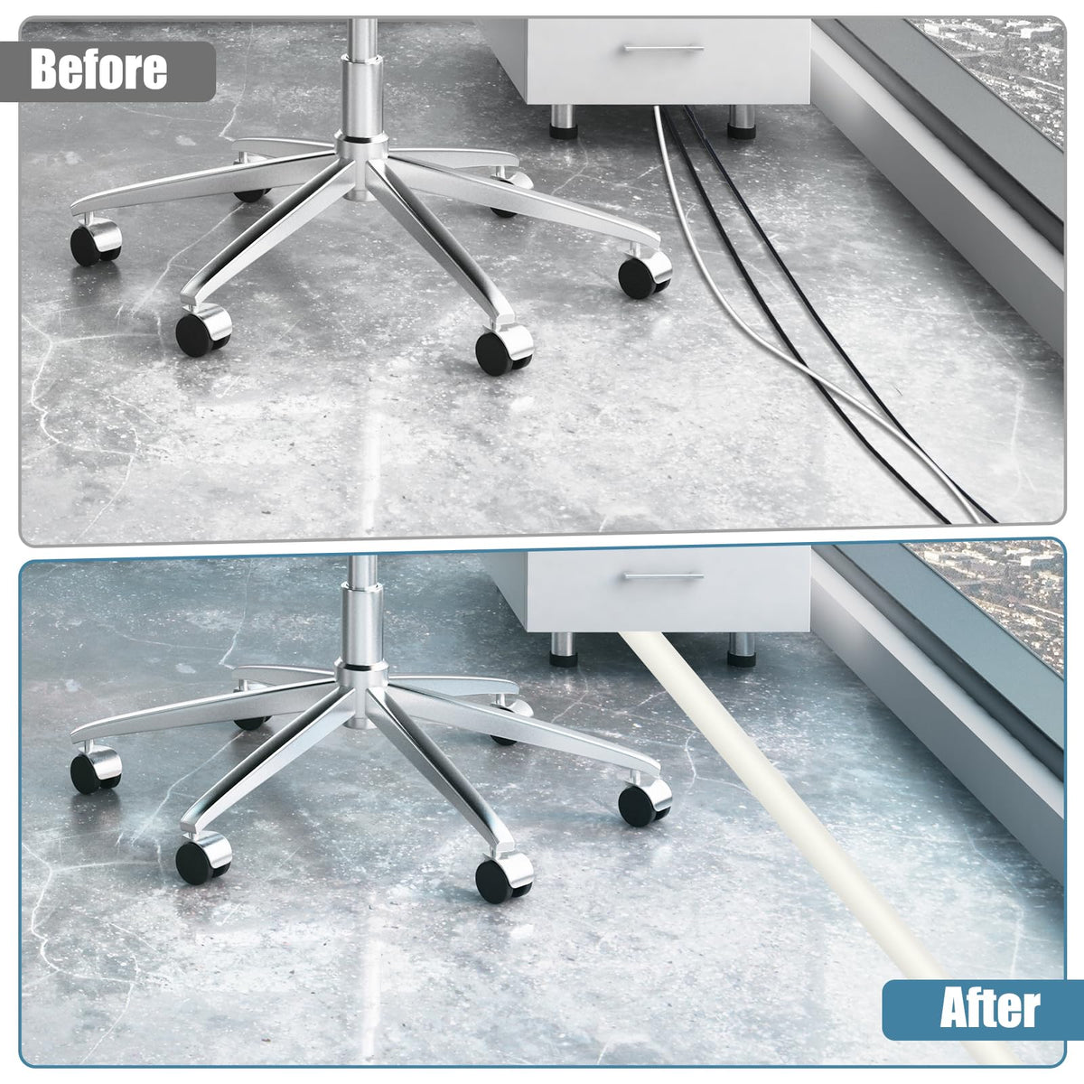 JAHOMFAI self-adhesive cord cover during quick installation