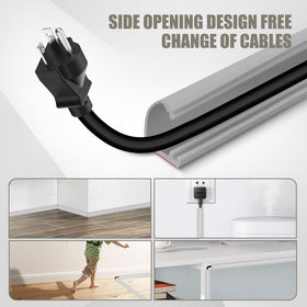 JAHOMFAI wall and floor cord cover keeps spaces safer and tidier.
