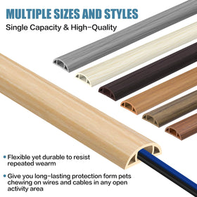 JAHOMFAI wood-tone cable hider blends with hardwood floors and decor.