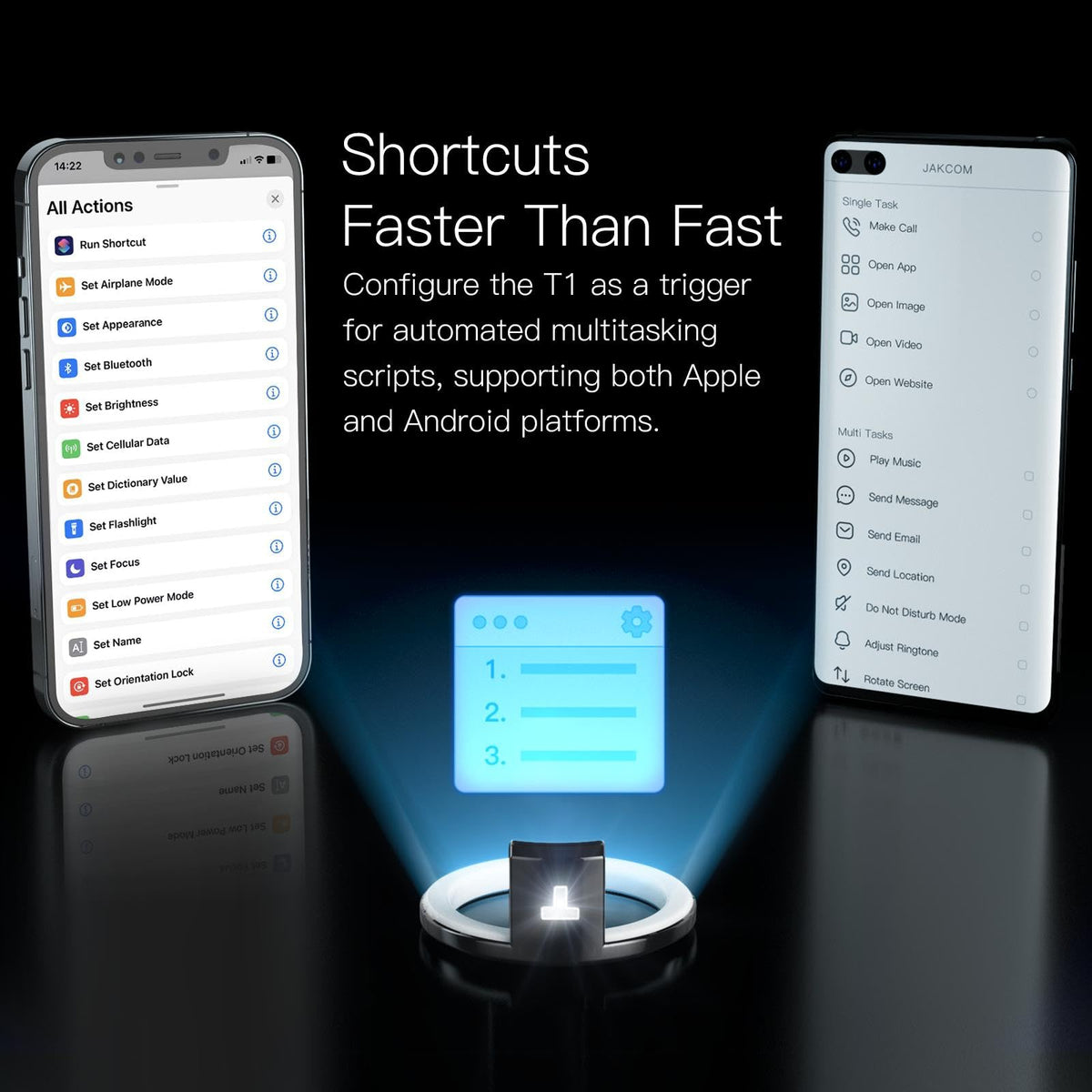 Jakcom T1 Smart Ring compatible with iPhone and Android for automated multitasking scripts