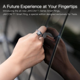Jakcom T1 Smart Ring Tesla Edition worn on hand showing comfortable fit
