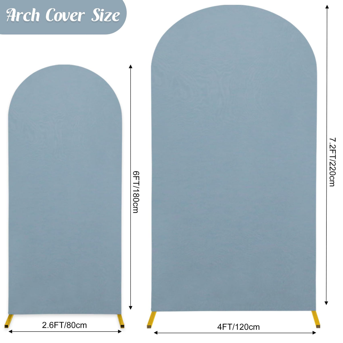 JALANCY dusty blue arch cover fits 6ft arches for events