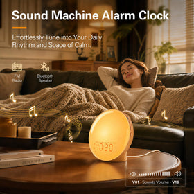 JALL in a bedroom morning scene demonstrating gradual wake lighting benefit