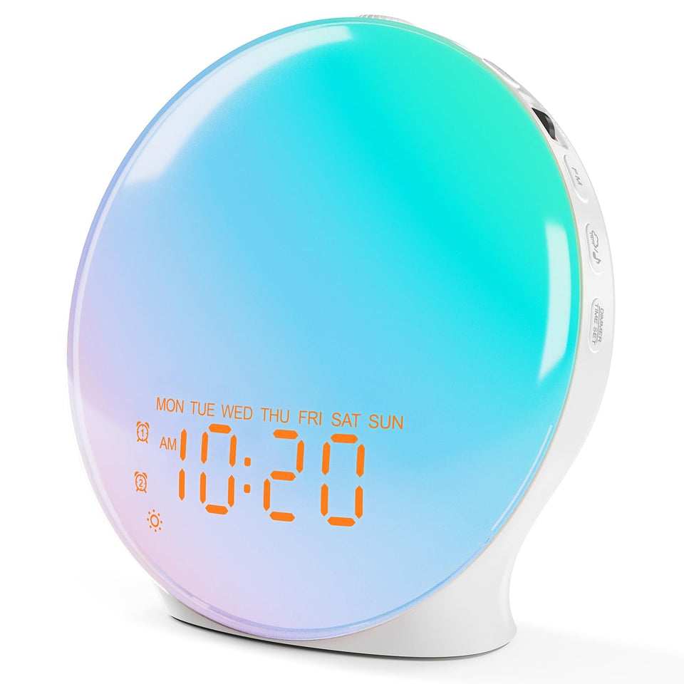 JALL front view showing full-screen dimmer and easy controls, promotes gentle wake-up