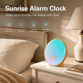 JALL on bedside table in morning scene illustrating gradual light wake and routine