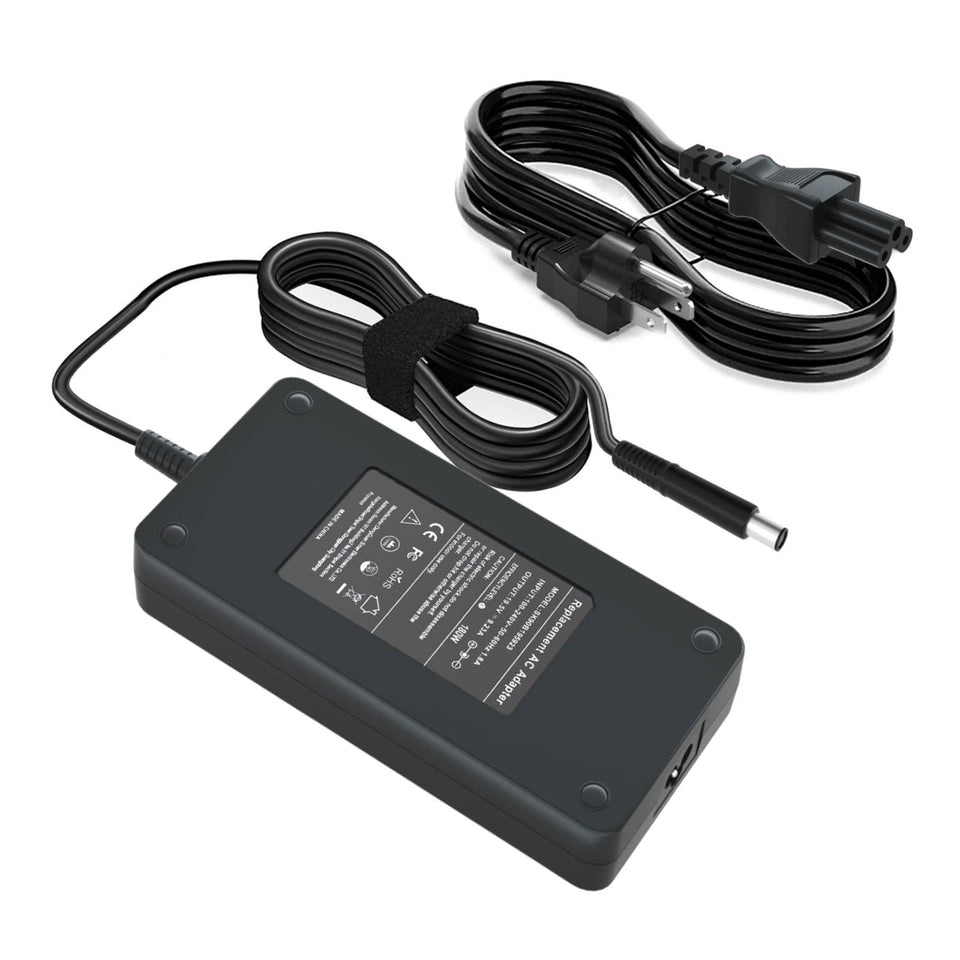 Janboo 180W charger, front view; reliable power for Dell laptops.