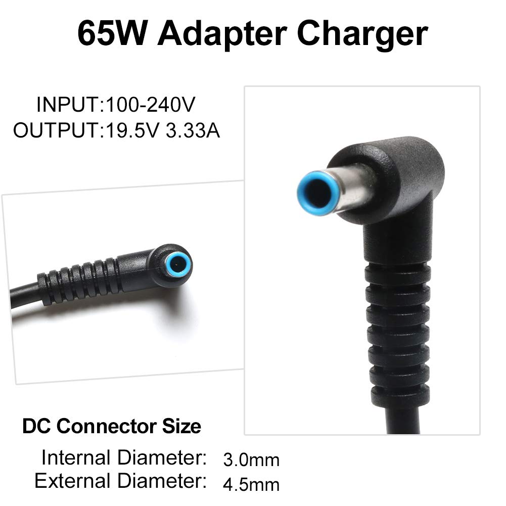 Janboo 65W blue-tip charger for HP Envy and Pavilion delivers reliable charging