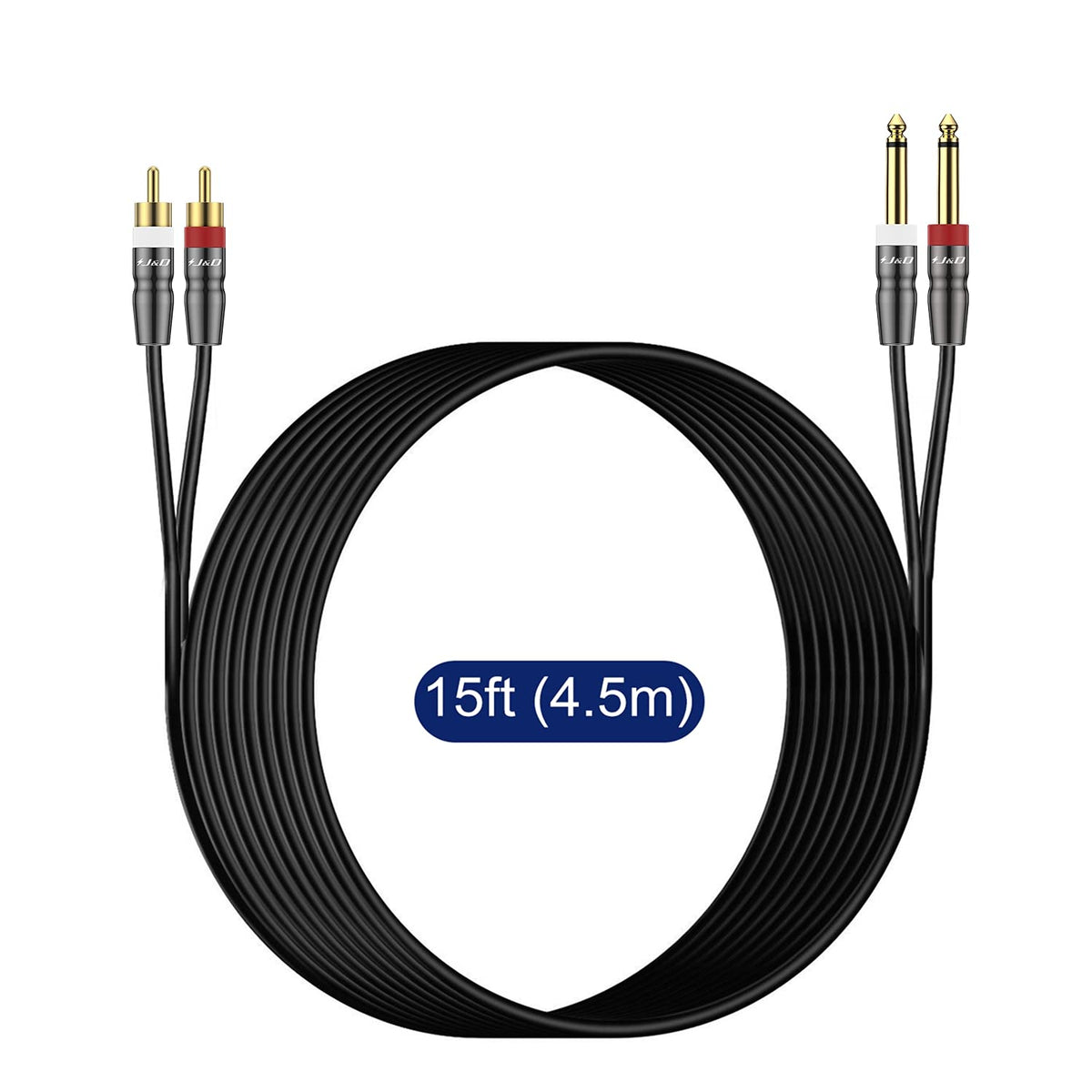 J&D corrosion-resistant gold-plated connectors minimize signal loss.