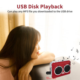 Janryzone 3.5mm AUX input connects headphones for private listening anywhere.