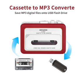Janryzone cassette to USB converter saves tracks directly as MP3 on a USB drive.