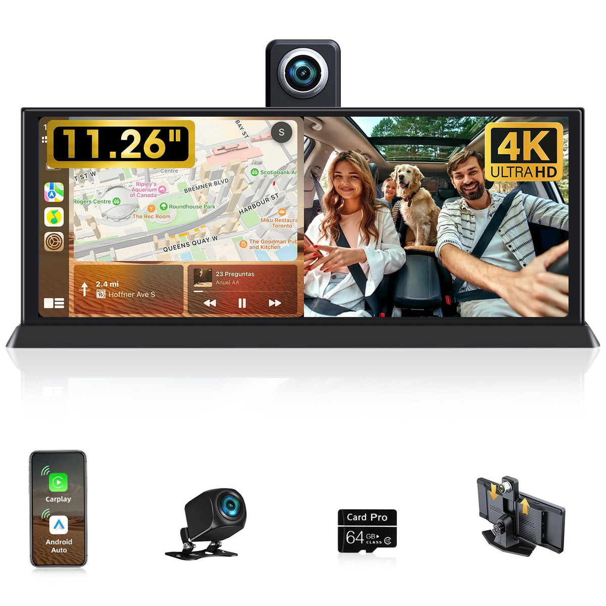 Jansite 11.26-inch car tablet in-dash display for clear navigation and entertainment