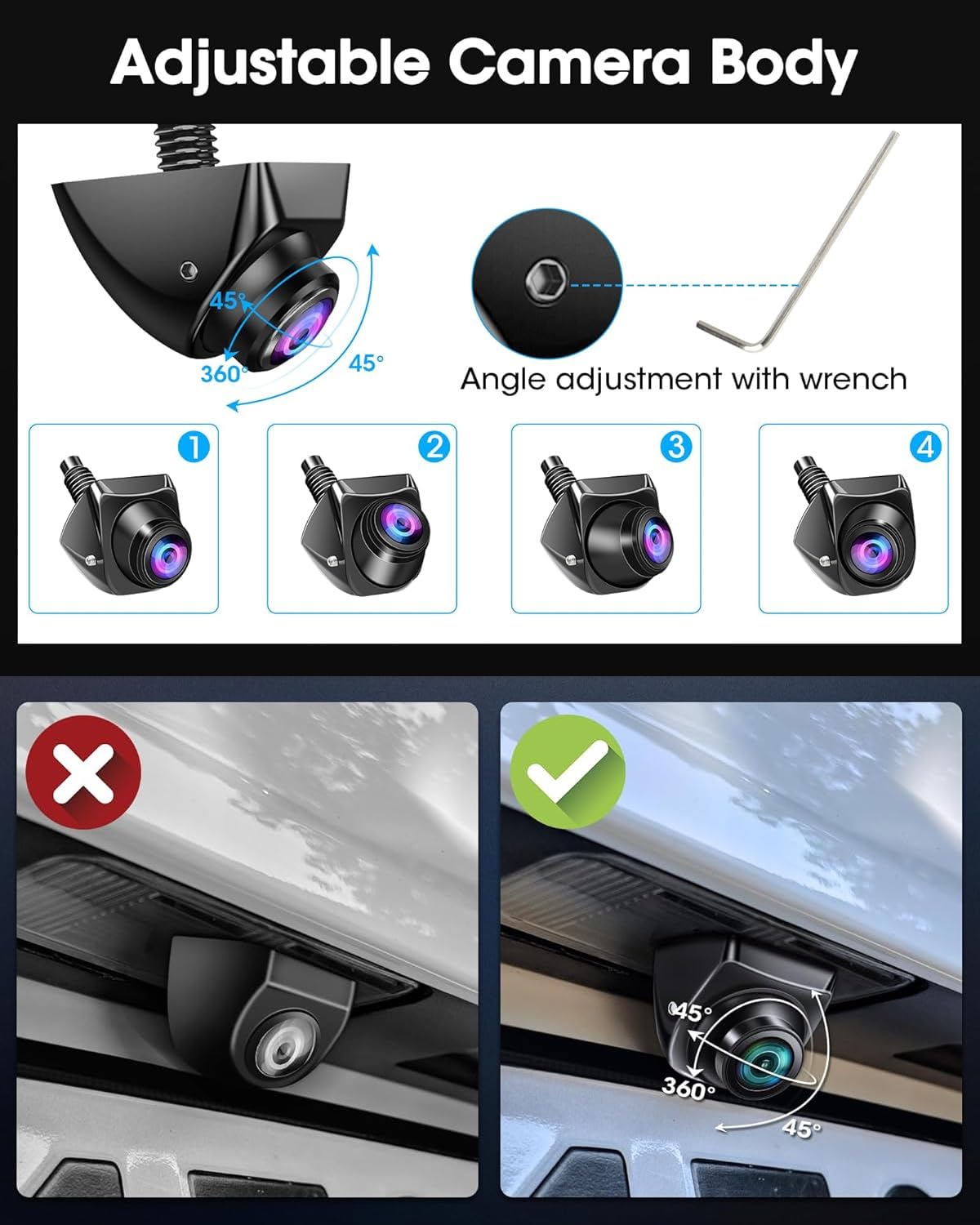 Jansite 170-degree wide-angle lens minimizes blind spots during parking