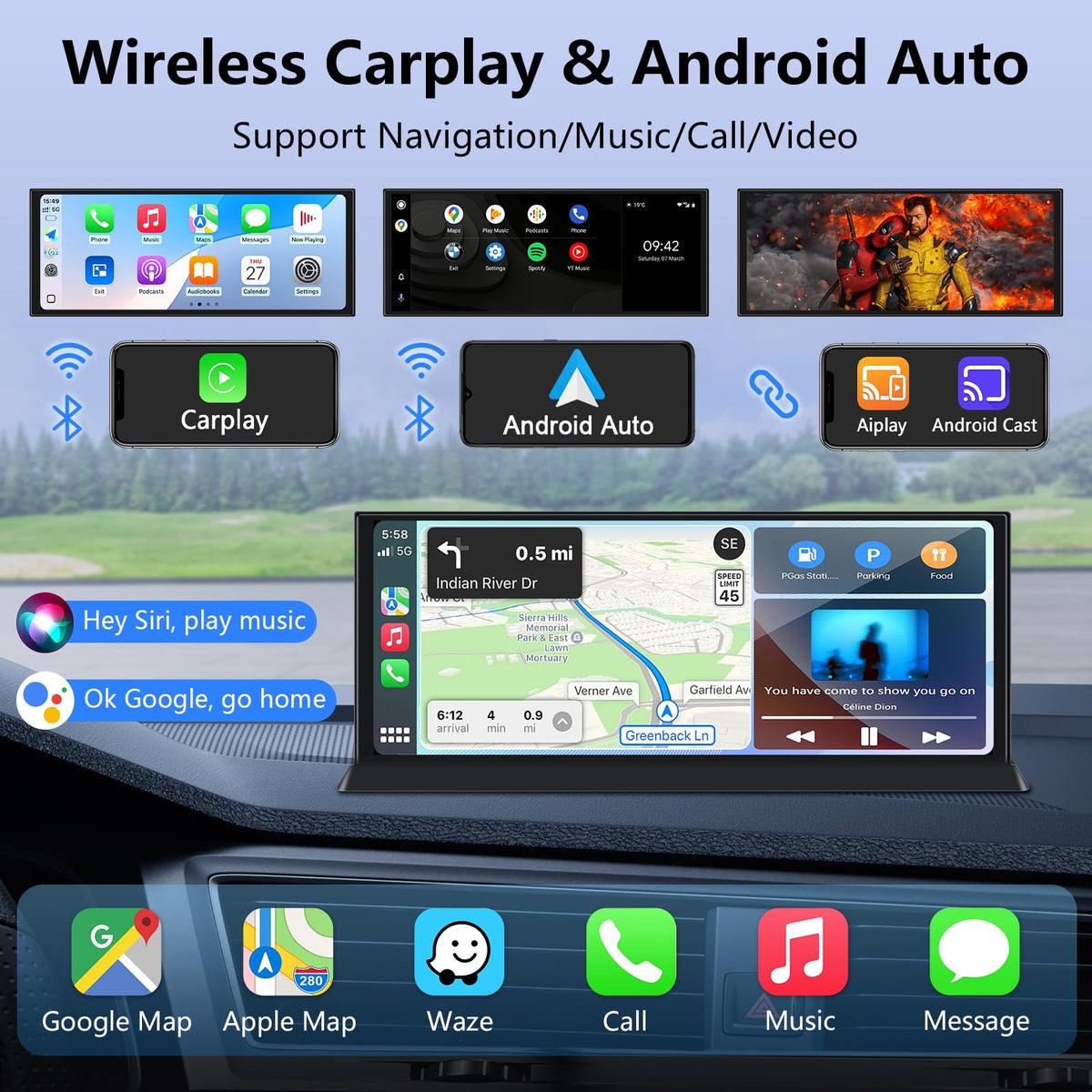 Jansite 350-degree rotatable front camera for flexible viewing and zero blind spots