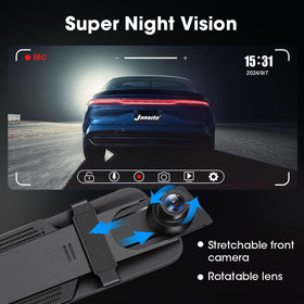 Jansite rear 140-degree wide-angle view helps monitor traffic behind.