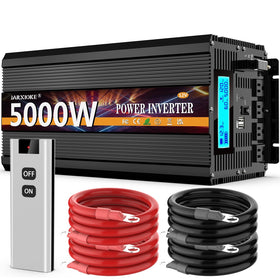JARXIOKE 5000W inverter front view with LCD display for easy status checks on the go.