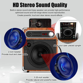JAUYXIAN speaker side ports highlight easy connectivity options for multimedia playback.