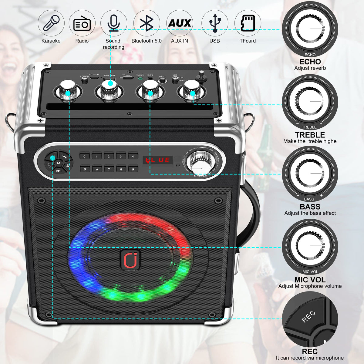 JAUYXIAN colorful disco lights creating upbeat party ambiance
