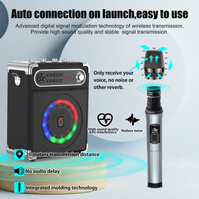 JAUYXIAN two wireless microphones with remote for easy hosting
