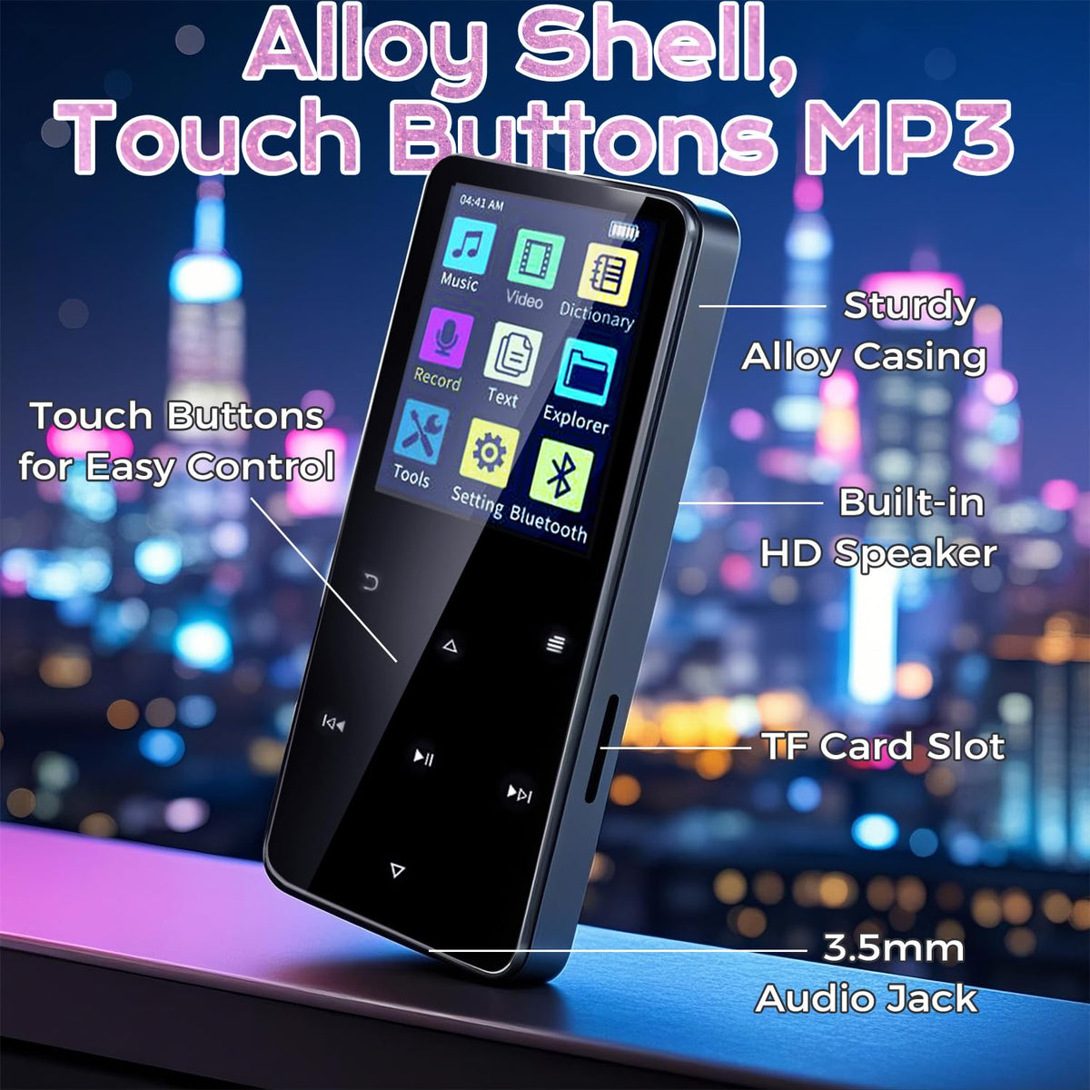 Jawploy 1.8-inch touch screen for quick navigation and control.