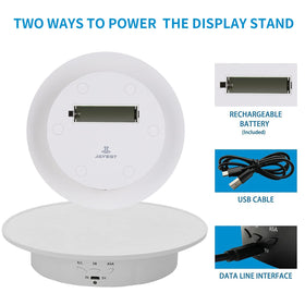 Jayegt 360-degree turntable in action highlighting products from every angle