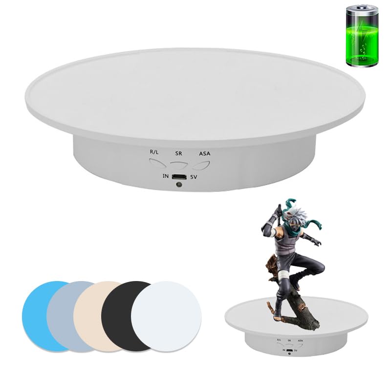 Jayegt motorized rotating display stand front view showing smooth 360-degree rotation for products